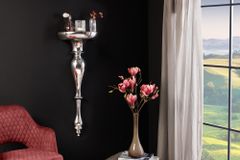 Barocke Wandkonsole SCALA 80cm silber Aluminium Wandregal