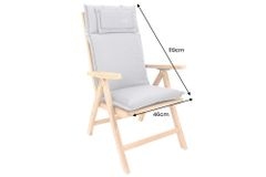 Outdoor Kissen ROG 46x119cm taupe Sitzkissen Polster-Auflage für Hochlehner