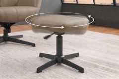 Design Hocker VOGUE 45cm taupe Kunstleder drehbar Metallbeine Fußhocker