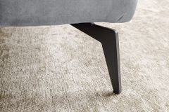 Retro Bett AMSTERDAM 180x200cm grau Samt schwarz Metall Polsterbett