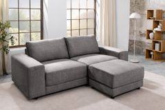 Großes Sofa LOFT 210cm grau Vogue Velours Samt 3-Sitzer Couch Taschenfederkern