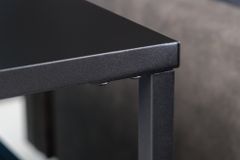 Moderner Beistelltisch DURA STEEL 50cm schwarz Metall mit Ablagefach
