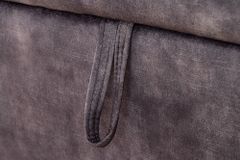 Ecksofa mit Schlaffunktion APARTMENT beidseitig aufbaubar grau Samt inkl. Stauraum