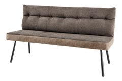 Moderne Sitzbank BIG GEORGE 160cm taupe Flachgewebe Taschenfederkern schwarz