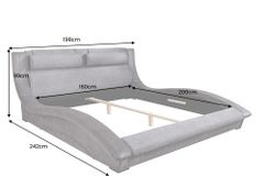 Bett SWING 160x200cm grau Vogue Seiden Samtstoff