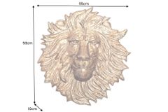 Goldene Wanddeko WILDLIFE LION 60cm gold Metall Löwenkopf-Skulptur handmade