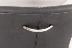 Freischwinger Stuhl SAMSON vintage grau mit Armlehne und Edelstahlrahmen
