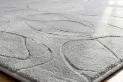 3D Hochflor Teppich LUNA 300x230cm hellgrau Hoch-Tief-Effekt Indoor-Teppich