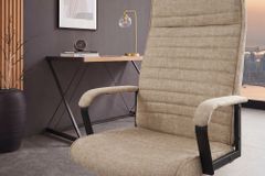 Höhenverstellbarer Bürostuhl LAZIO beige Vogue Velours Samt drehbar mit Rollen