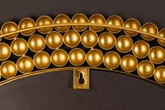 Runder Wandspiegel PEARLS 75cm gold Metall