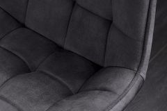 Design Stuhl ROADSTAR grau Samt schwarze Metallbeine