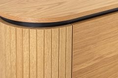 Modernes Highboard ATELIER 140cm natur Eiche schwarz Metall sechs Fächer