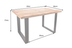 Massiver Esstisch IRON CRAFT 120cm Mangoholz schwarzes Eisengestell Kufe Industrial Design