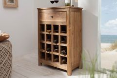 Massives Weinregal HEMINGWAY 56cm recyceltes Massivholz Weinschrank für 16 Flaschen