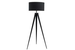Elegante Stehlampe TRIPOD 145cm schwarz Retro Stehleuchte