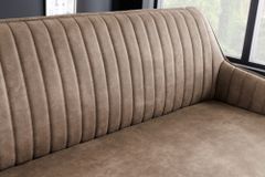 Design Sitzbank TURIN 160cm taupe schwarz Metallbeine mit Armlehne