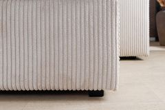 Design Ecksofa ATMOSPHERE XL 245cm champagner beige Cord Federkern inkl. Kissen