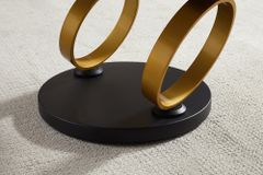 Design Couchtisch DANCING RINGS weiß braun rund drehbar Pandora Keramik gold