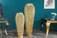 Filigrane Design Vase ABSTRACT LEAF gold 65cm Handarbeit