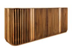 Massives Sideboard SCULPTURA 170cm natur Mangoholz mit abgerundeter Lamellenfront