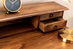 Design Sekretär HEMINGWAY M 90cm braun massiv Mangoholz honey finish Schreibtisch