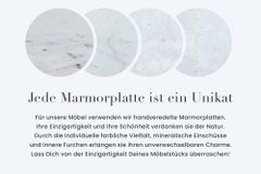 Design Beistelltisch DIAMOND 50cm weiß Marmor messing Metall