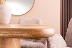 Massiver Esstisch ART DECO 240cm natur Mangoholz mit Säulenfüßen