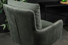 Drehbarer Design Barhocker BIG GEORGE grün Samt Taschenfederkern mit Armlehnen Metall