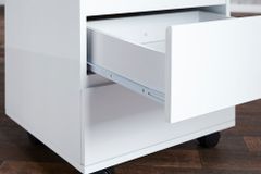 Moderner Rollcontainer BIG DEAL 45cm weiß Hochglanz 3 Schubladen