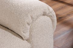 4-Sitzer Sofa SIXTH SENSE 245cm beige Bouclé-Strickstoff mit Nosagfederung und Daunenfedern
