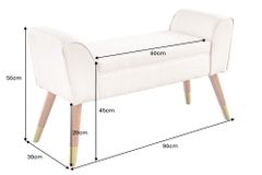 Retro Sitzbank SCARLETT 90cm anthrazit Bouclé mit Armlehnen