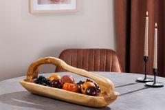 Massive Holzschale BALI 60cm Teakholz mit Griff natürliche Maserung