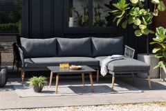 Outdoor Gartenlounge IPANEMA 240cm anthrazit Aluminium Teakholz wetterfest