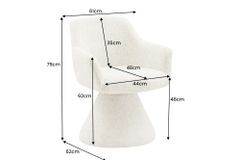 Drehbarer Stuhl AMBIENTO grau Chenille 180° mit Auto-Return Polsterstuhl