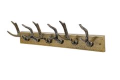 Dekorative Wandgarderobe DEER 50cm messing Metall Hirschgeweih Kleiderhaken