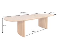 Ausziehbarer Esstisch VALHALLA WOOD 220-280cm natur Eichenholz