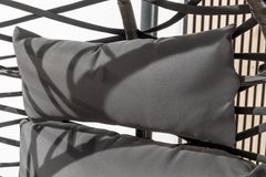 In- und Outdoor Hängesessel IBIZA anthrazit Rattan mit Gestell wetterfest inkl. Kissen