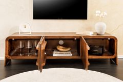 Massives TV-Board BRASIL 160cm braun Mangoholz drei Fächer Lowboard
