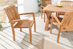Massiver Gartenstuhl EMPIRE TEAK natur Teakholz stapelbar