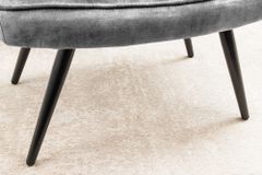 Moderner Hocker SCANDINAVIA grau Samt schwarze Metallbeine Fußhocker
