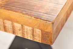 Industrial Sitzbank IRON CRAFT 160cm Mangoholz mit schwarzen X-Beinen