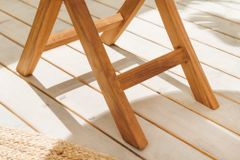 Massiver Gartentisch EMPIRE TEAK 70cm natur Teakholz rund klappbar Balkontisch Outdoor