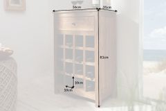Massives Weinregal HEMINGWAY 56cm recyceltes Massivholz Weinschrank für 16 Flaschen