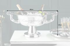 Eleganter Design Sektkühler CHAMPAGNE 40cm silber poliert Flaschenkühler