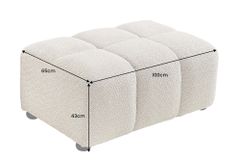 Moderner Hocker CLOUD 100cm champagner greige Bouclé Federkern Fußhocker Sitzhocker