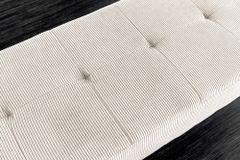 Design Sitzbank BOUTIQUE 100cm beige Cord schwarze Metallbeine Polsterbank