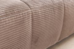Modernes Ecksofa ZERO GRAVITY 240cm greige Cord 3-Sitzer Couch L-Form