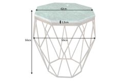 Abstrakter Beistelltisch DIAMOND 50cm grün Marmor messing Metall