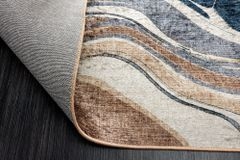 Moderner Teppich EARTH 230x160cm braun beige blau Flachgewebe Indoor