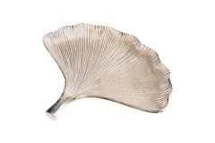 Dekoratives Schalen 3er Set GINKGO 30cm silber handmade Metall